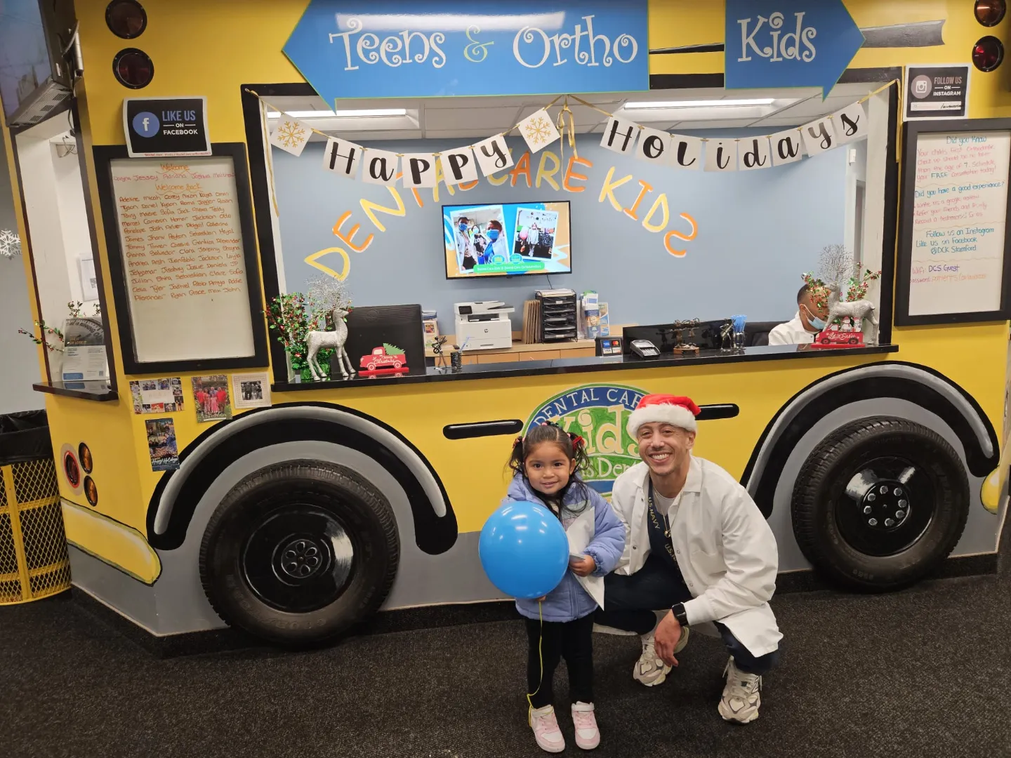 The Dental Care Kids school bus play area in the Stamford office