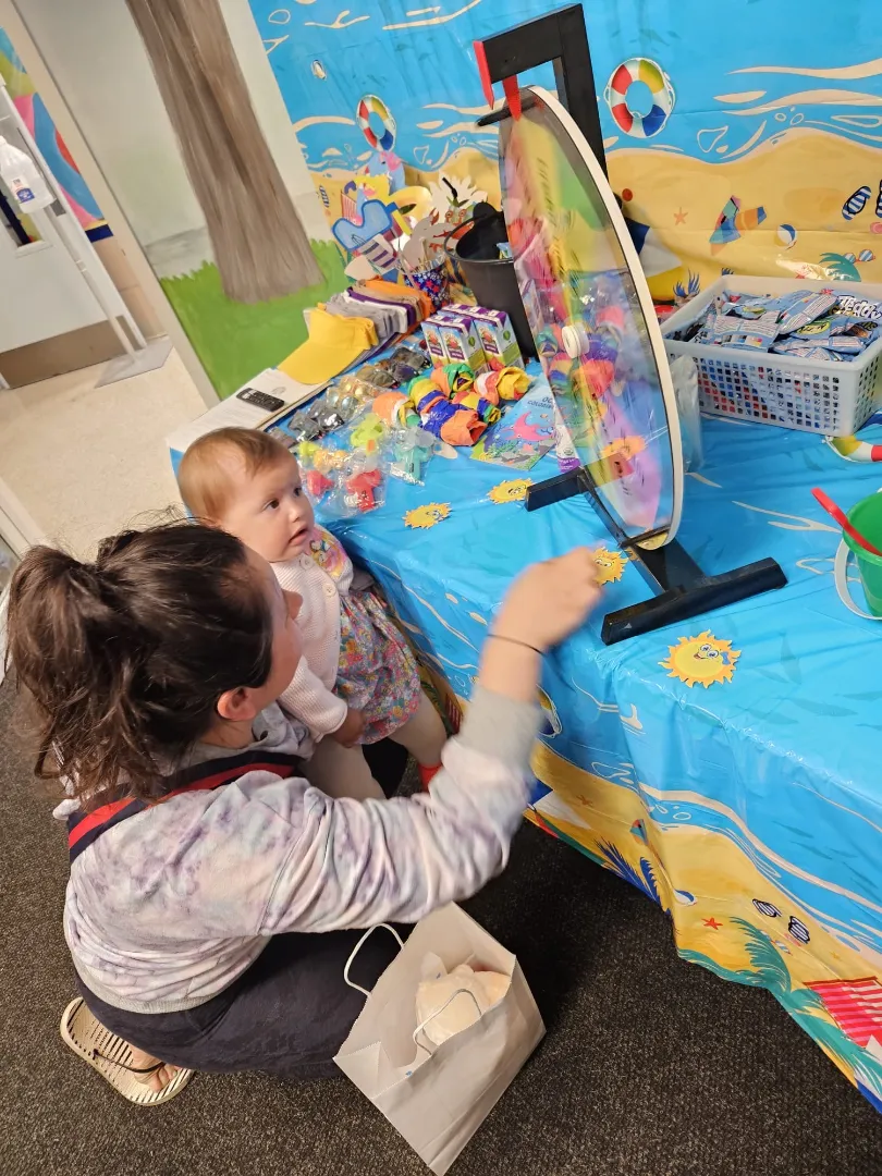 A Dental Care Kids patient exploring the sensory activity table